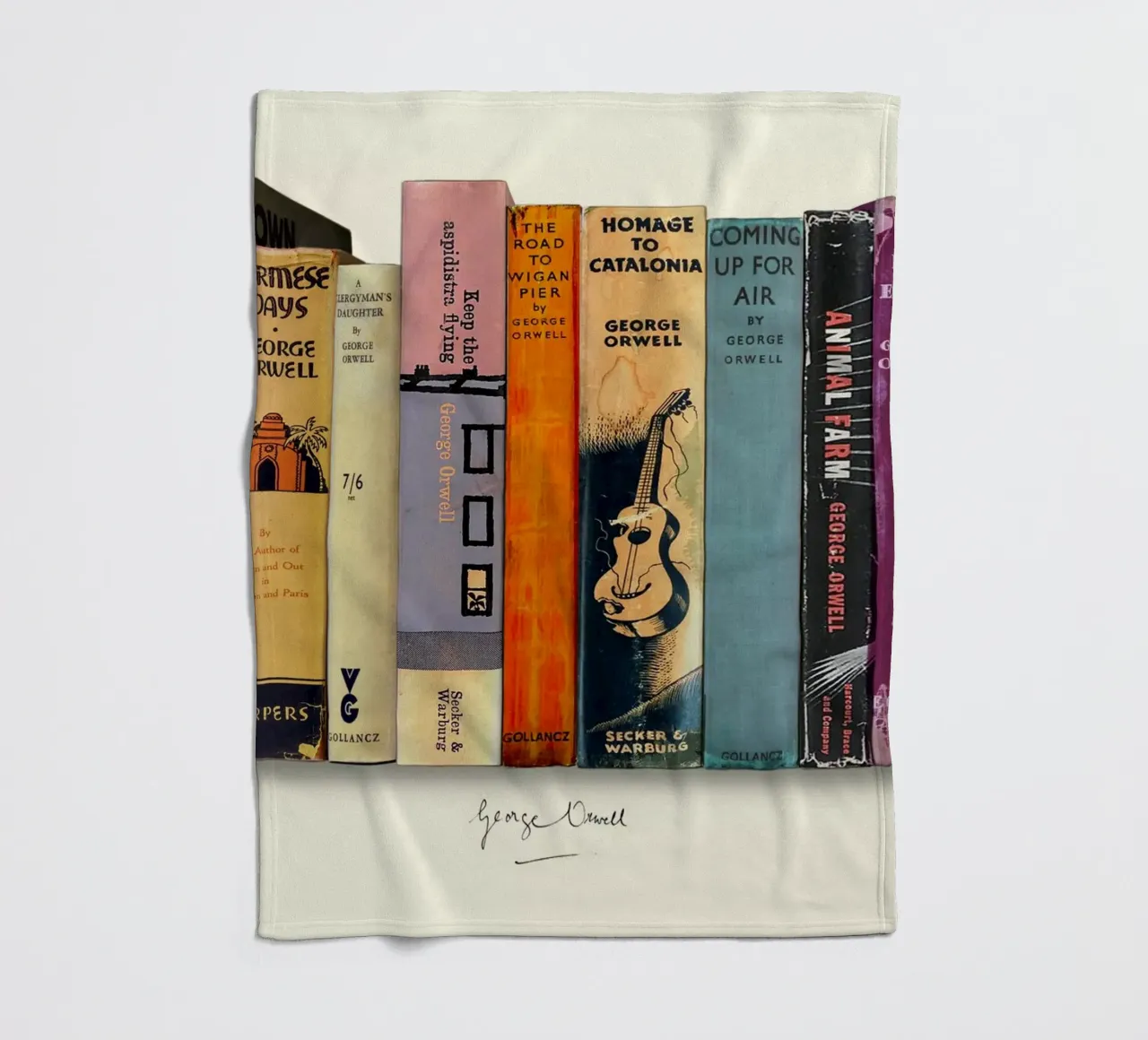 George Orwell - First Editions Print fleece blanket by MissLiterarty