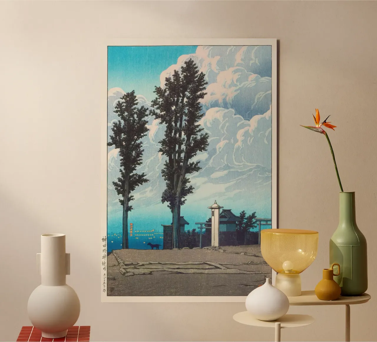 Myojin Shrine Grounds by Kawase Hasui alluminio dibond da Haru Prints