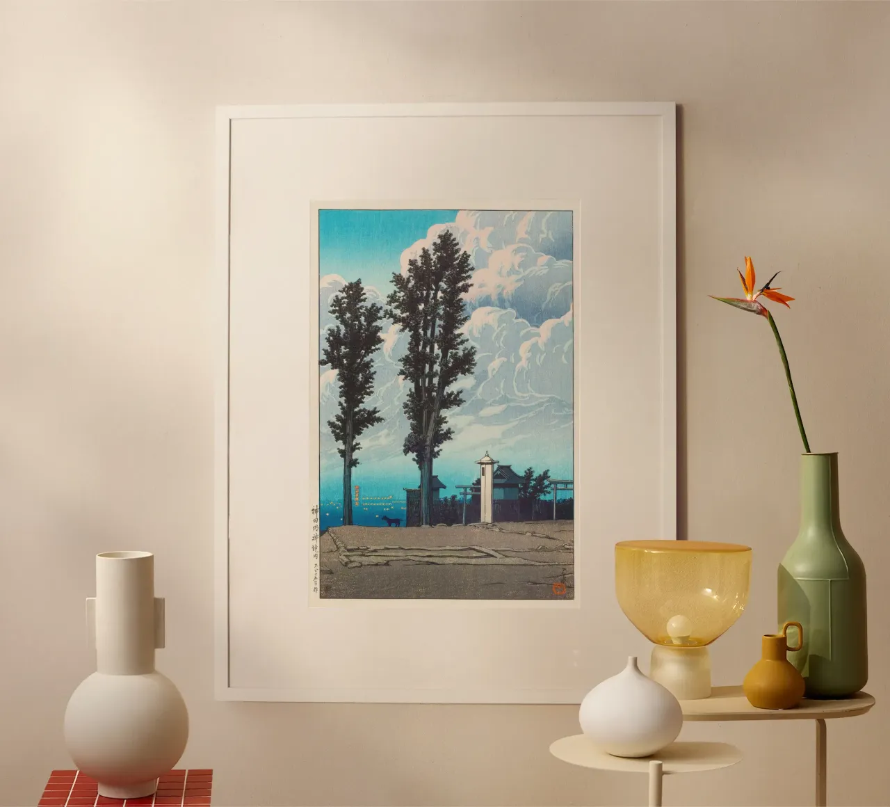 Myojin Shrine Grounds by Kawase Hasui carta hahnemühle da Haru Prints