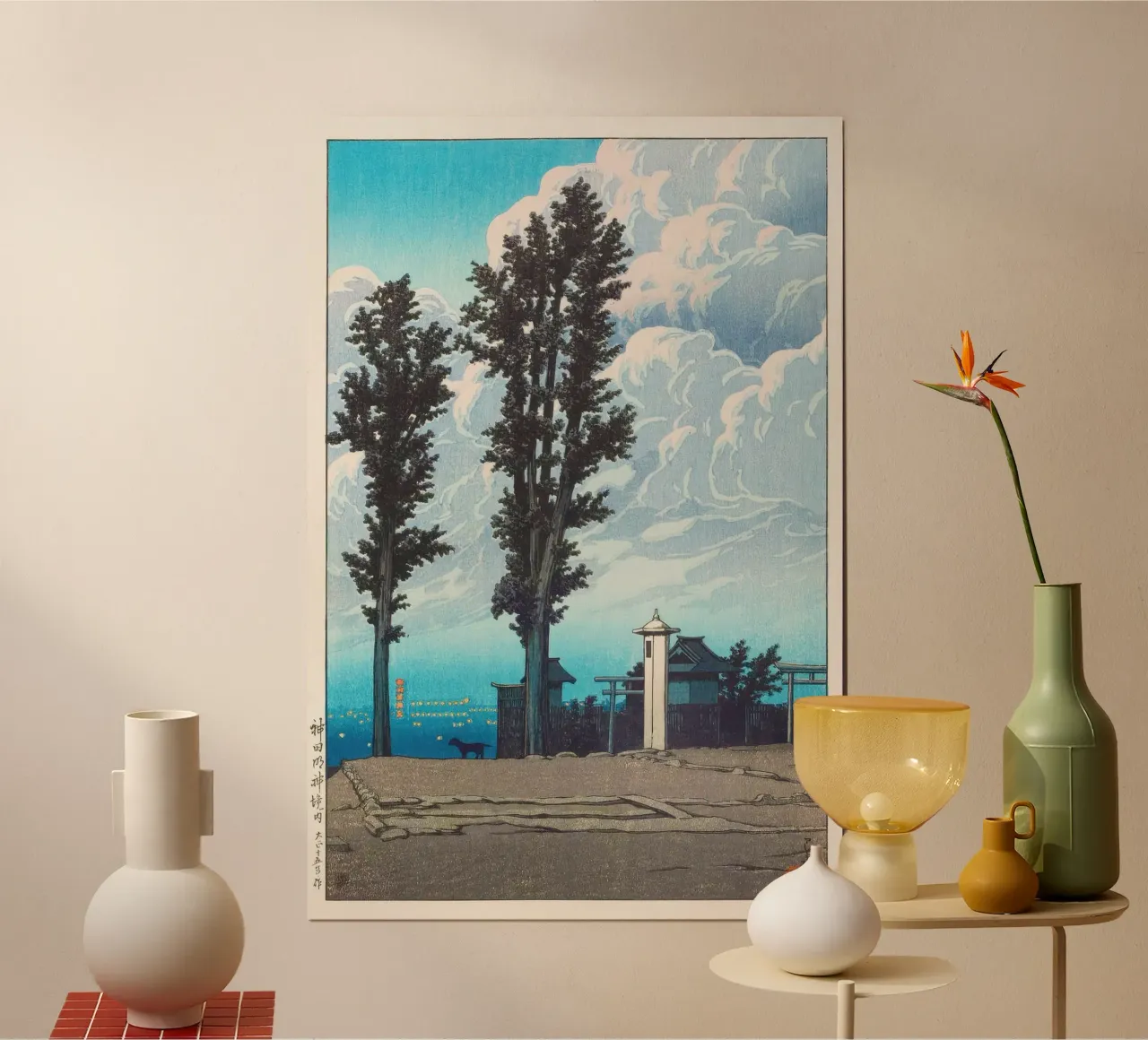 Myojin Shrine Grounds by Kawase Hasui carta hahnemühle da Haru Prints