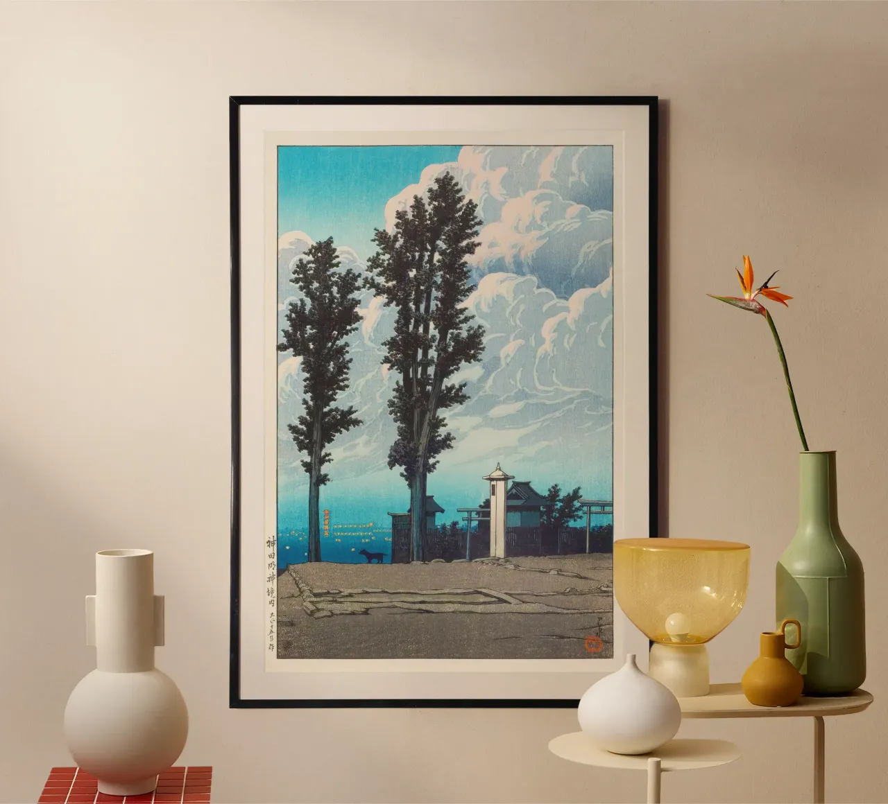 Myojin Shrine Grounds by Kawase Hasui carta hahnemühle da Haru Prints