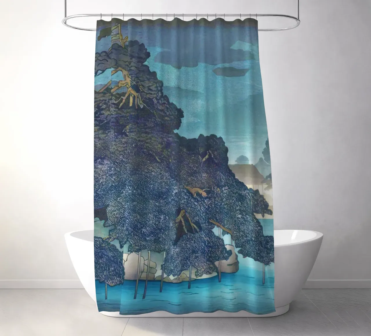 Untitled by Kawase Hasui tenda da doccia da Haru Prints