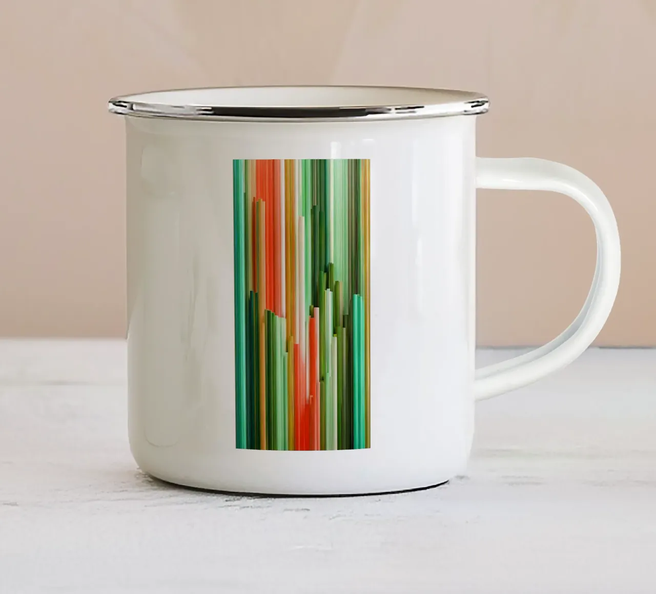 Poster Bahaus dai colori boho tazza in smalto da dinem