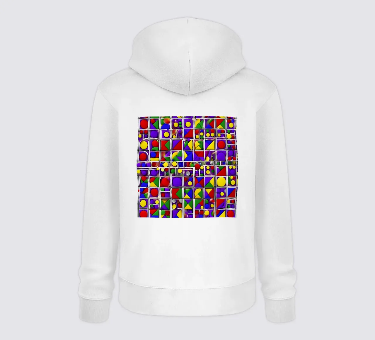 design geografico multicolore felpa con cappuccio da dinem