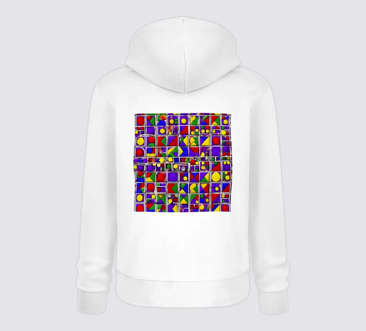 design geografico multicolore felpa con cappuccio da dinem