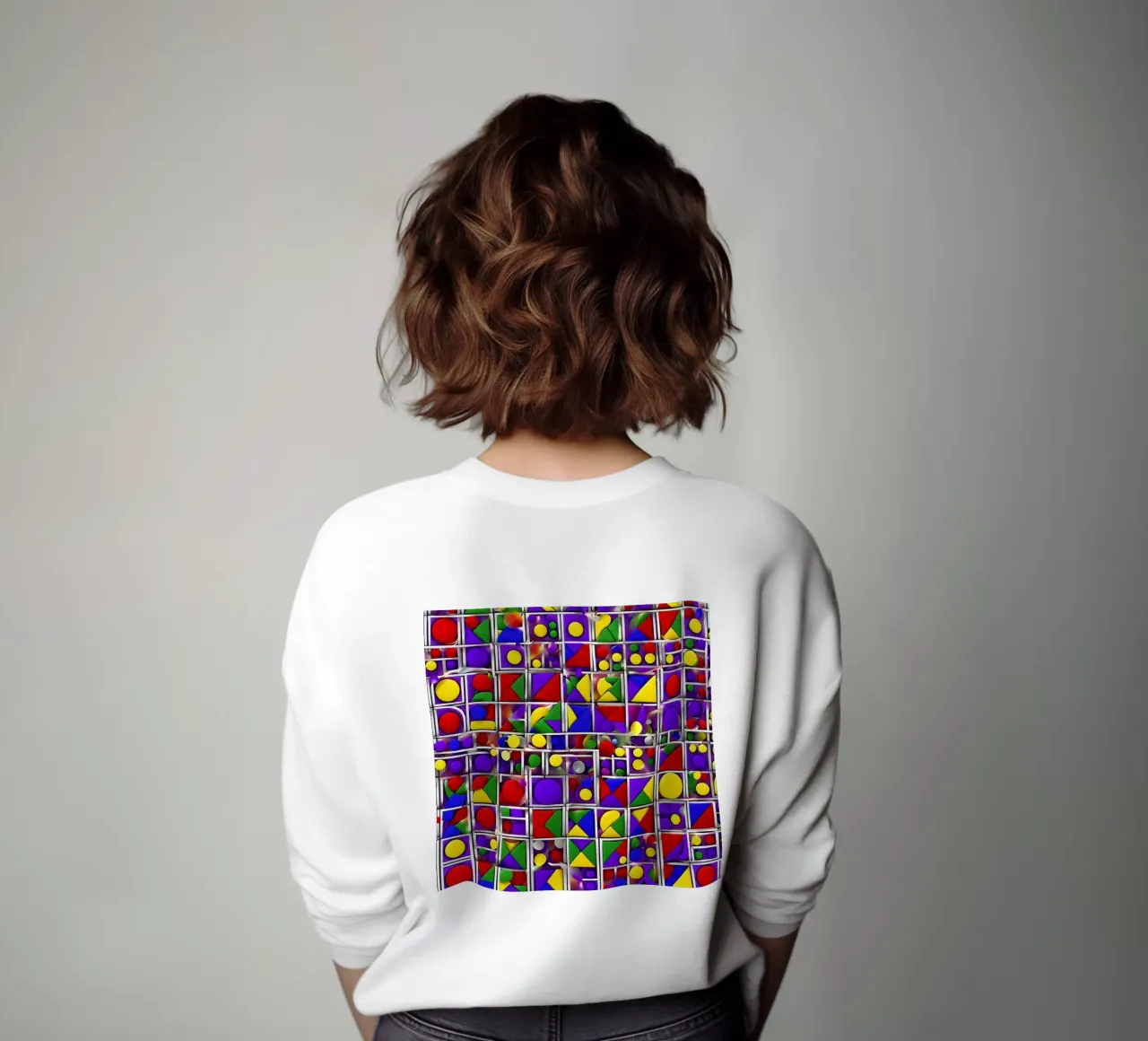 design geografico multicolore felpa da dinem