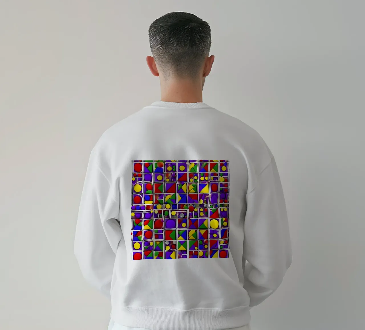 design geografico multicolore felpa da dinem