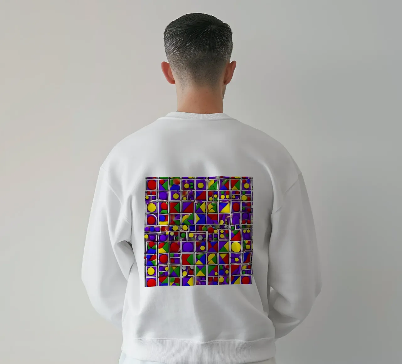 design geografico multicolore felpa da dinem