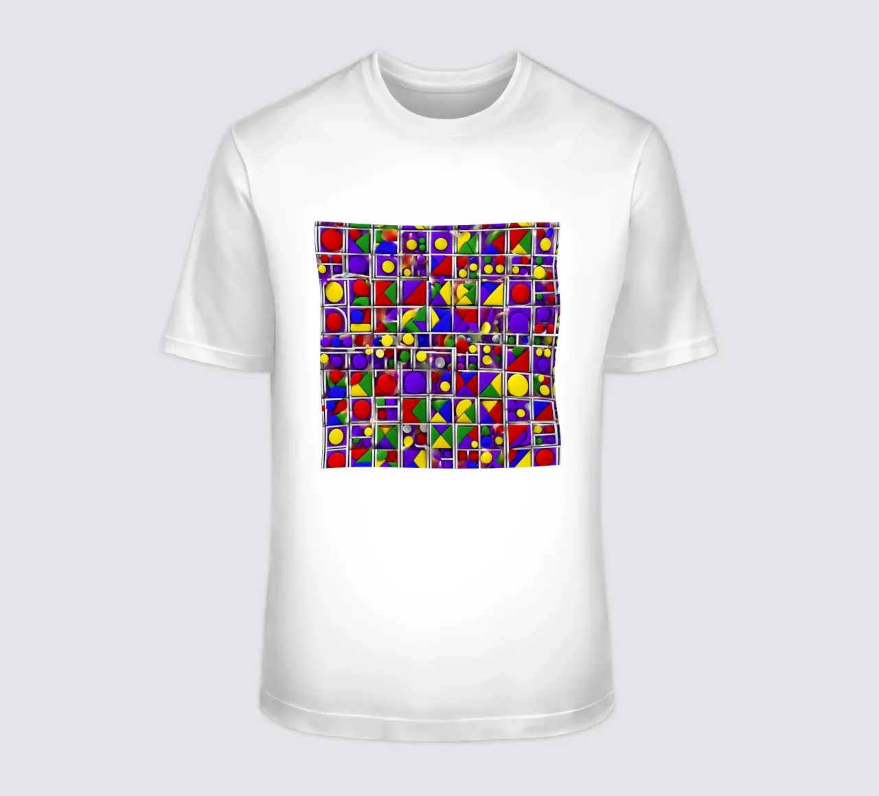 design geografico multicolore t-shirt da dinem