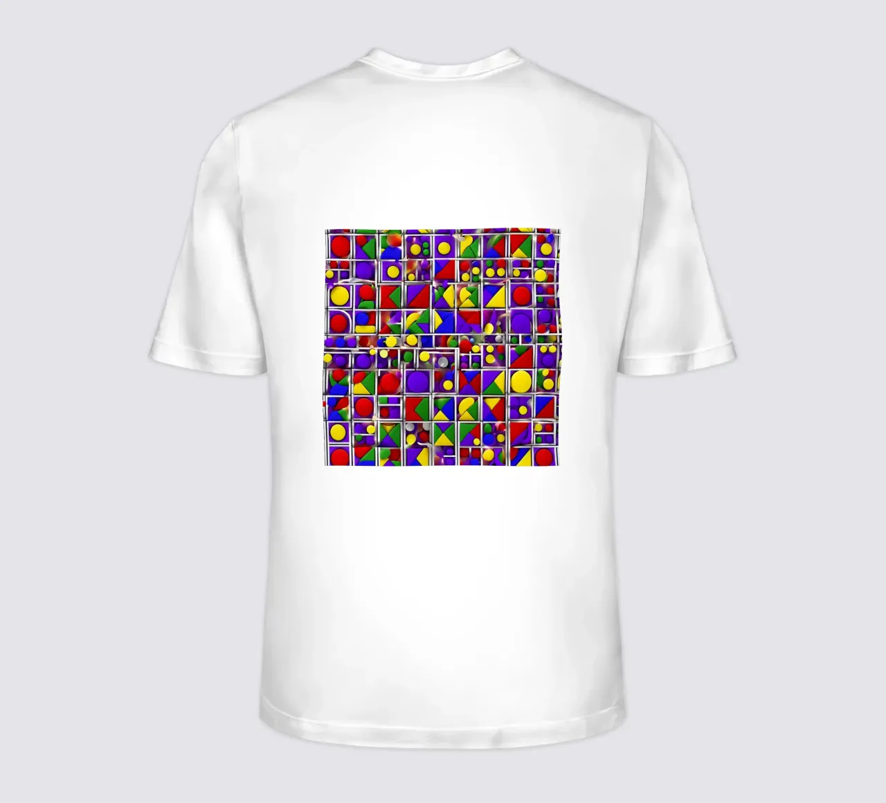 design geografico multicolore t-shirt da dinem