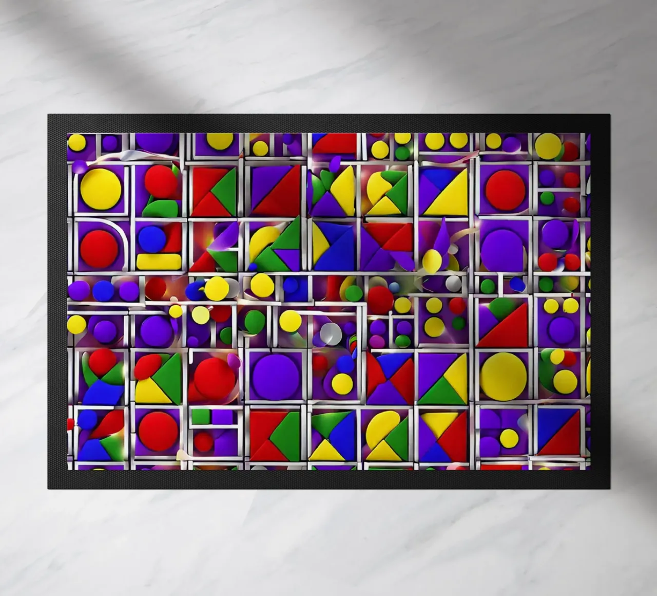 design geografico multicolore zerbino da dinem