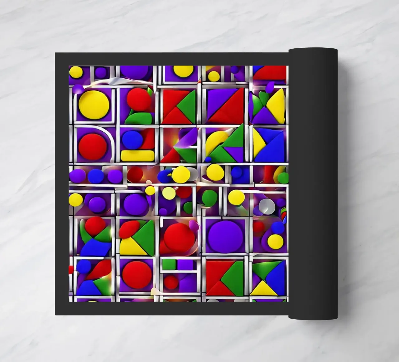 design geografico multicolore zerbino da dinem