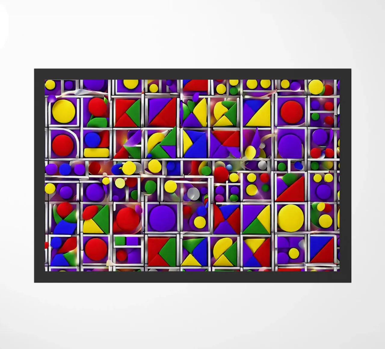 design geografico multicolore zerbino da dinem