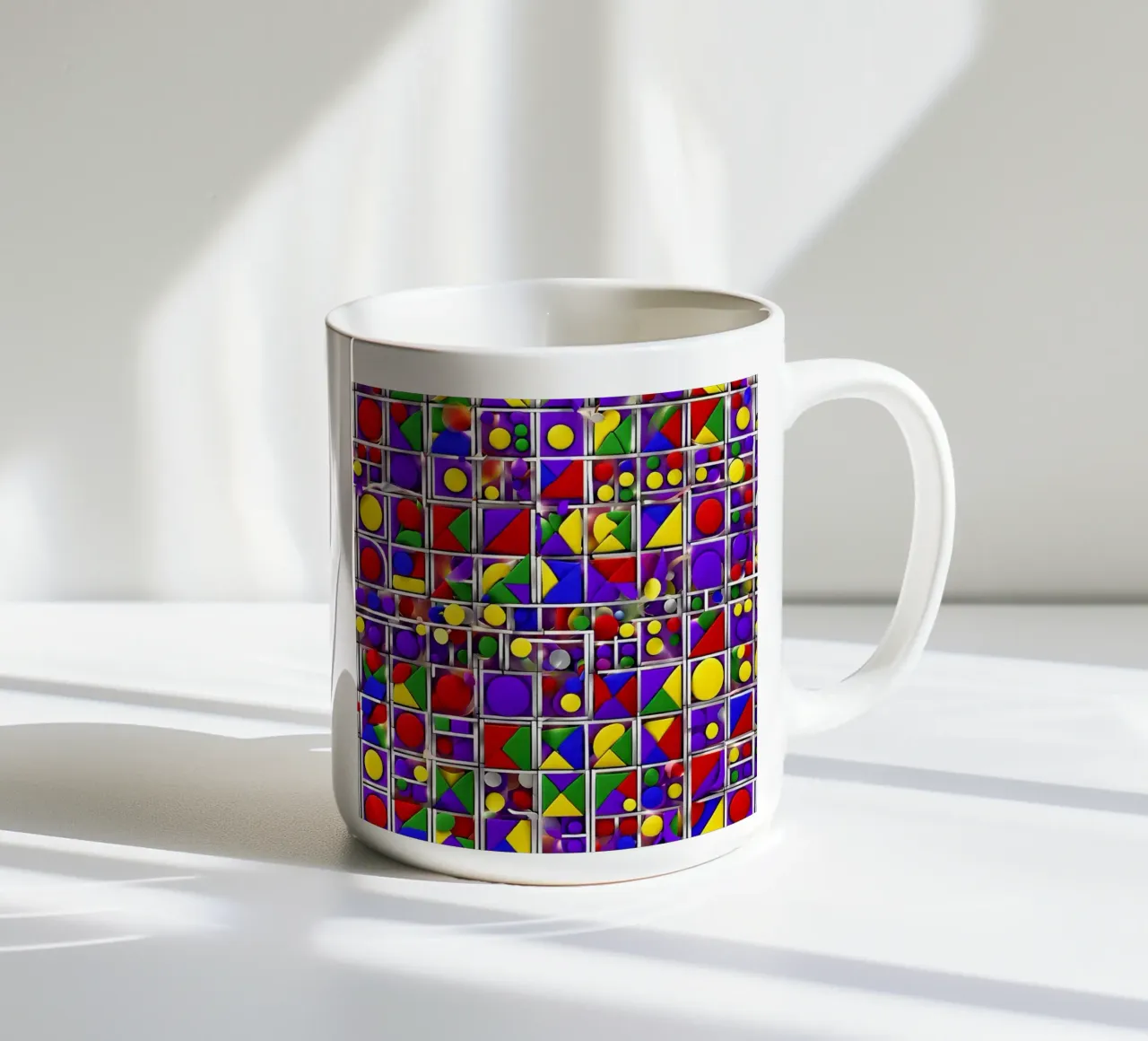 design geografico multicolore tazza in ceramica da dinem