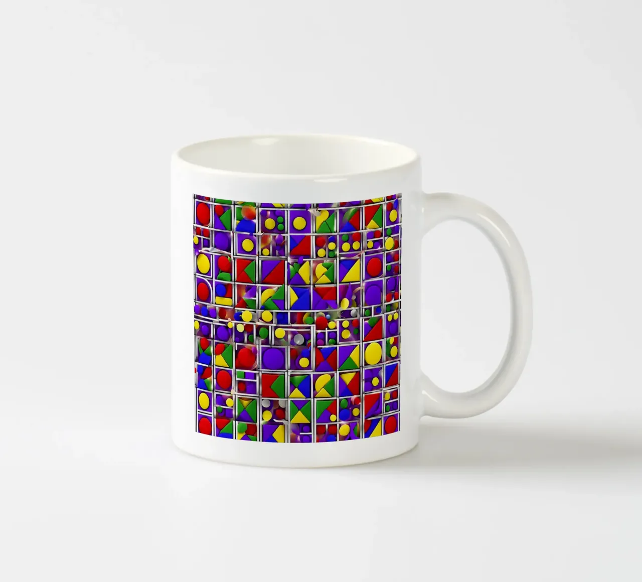 design geografico multicolore tazza in ceramica da dinem