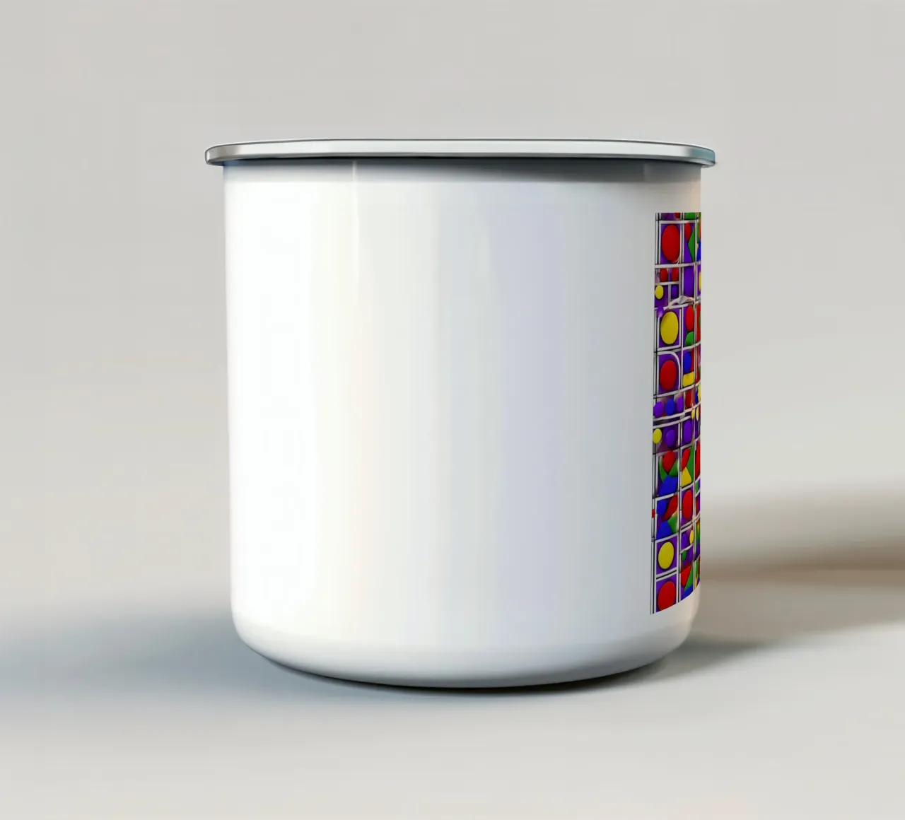 design geografico multicolore tazza in smalto da dinem