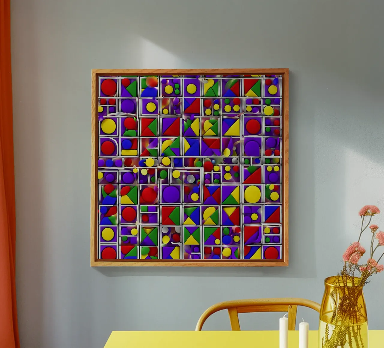 design geografico multicolore plexiglass da dinem