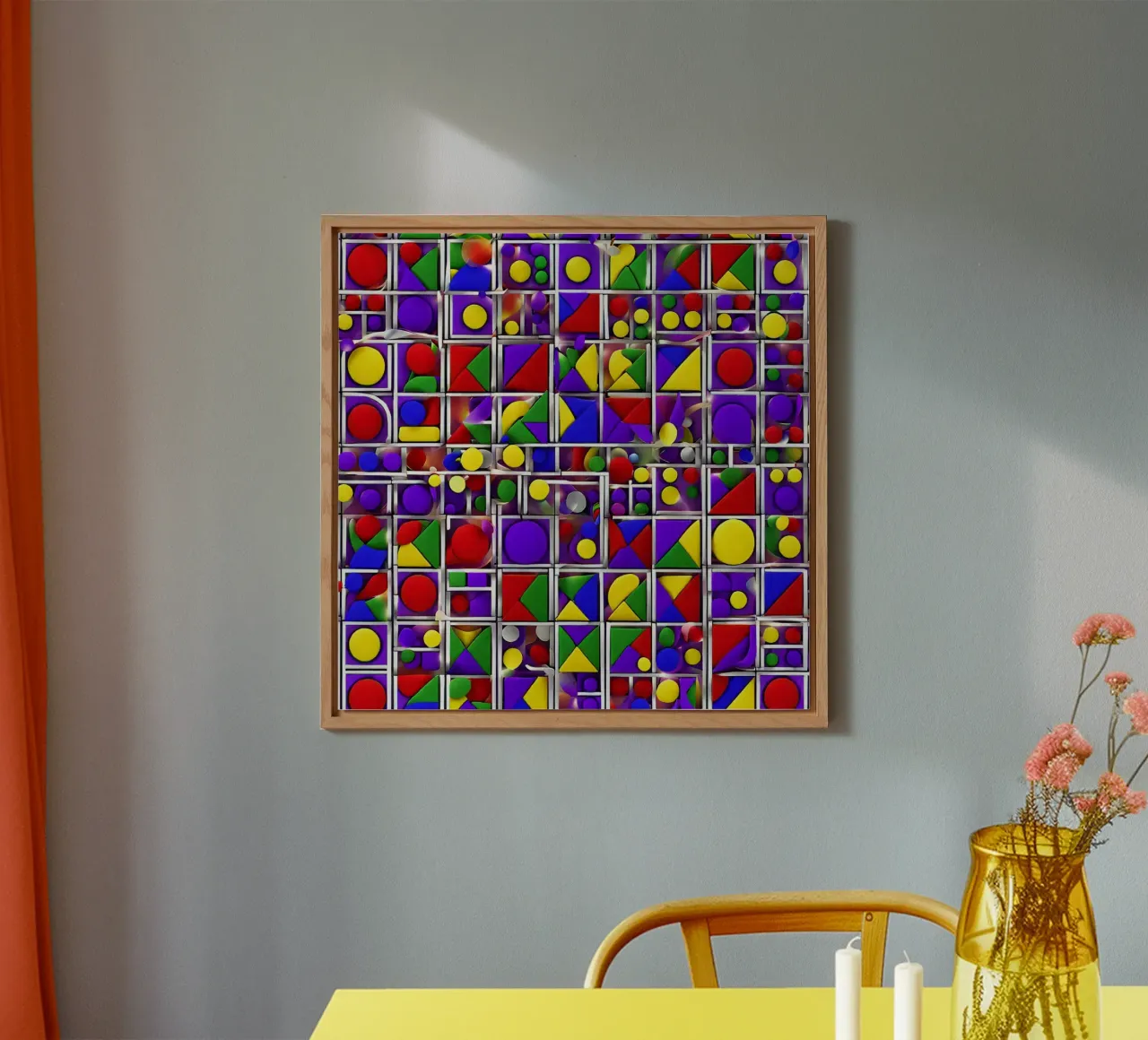 design geografico multicolore alluminio dibond da dinem