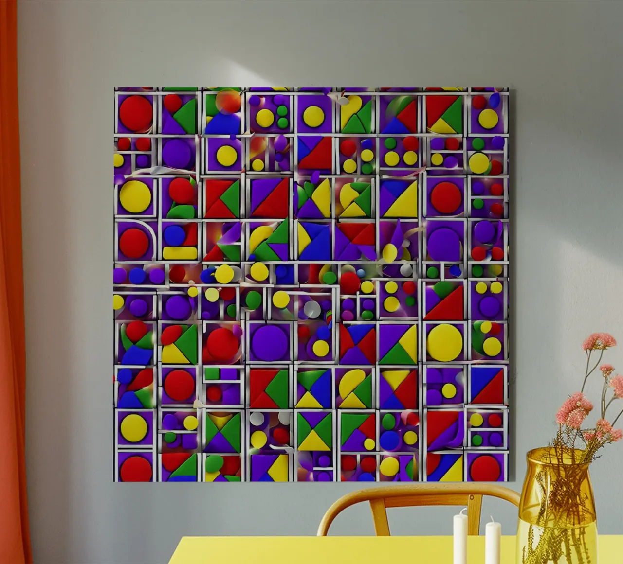 design geografico multicolore alluminio dibond da dinem