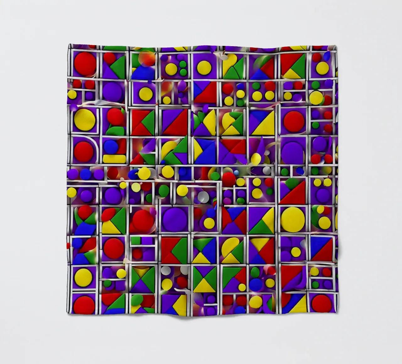 design geografico multicolore coperta in pile da dinem