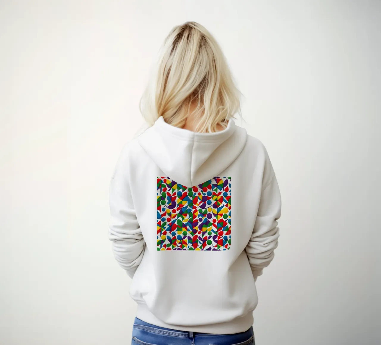 sharps design multicolore e bianco felpa con cappuccio da dinem