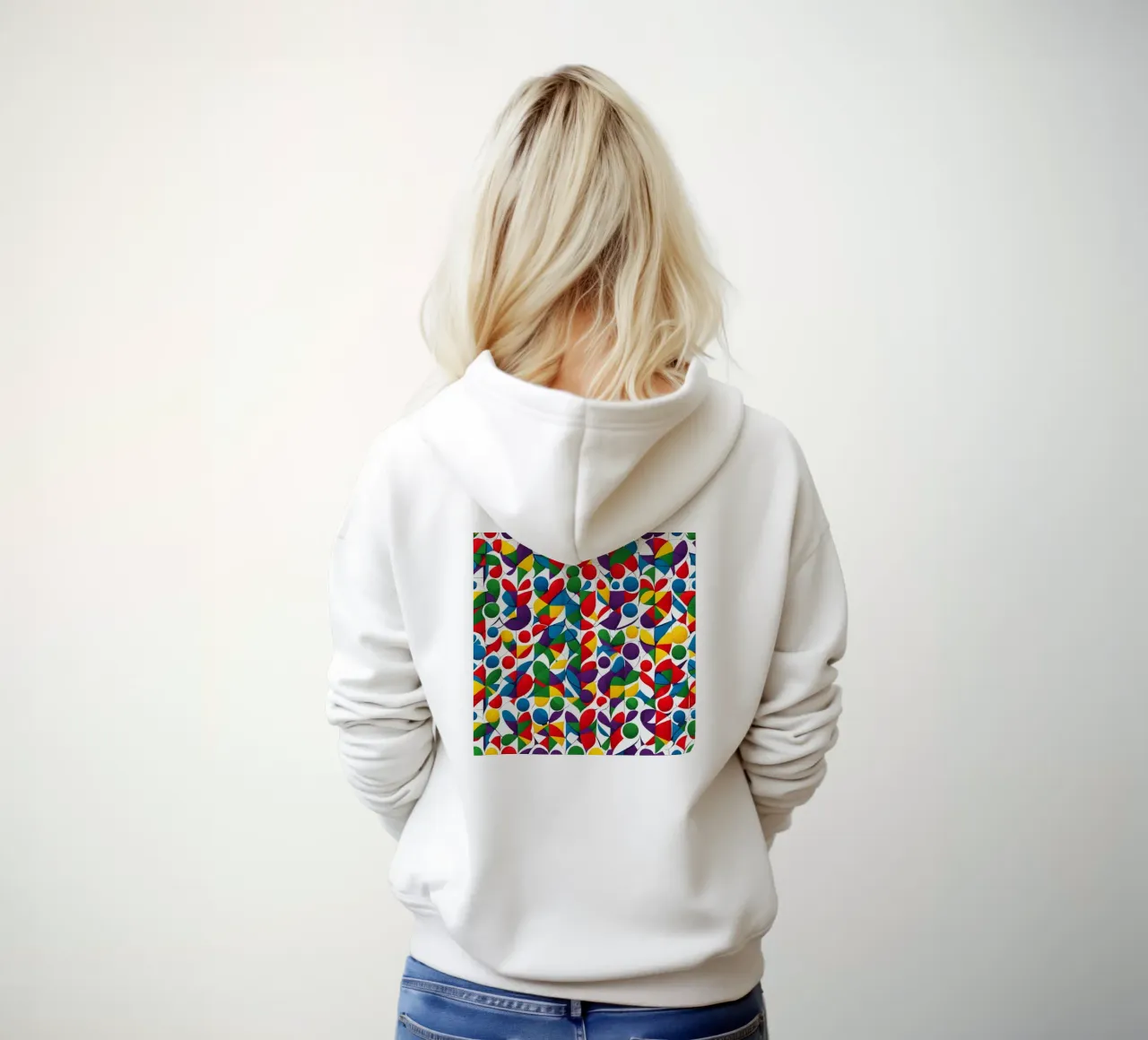 sharps design multicolore e bianco felpa con cappuccio da dinem