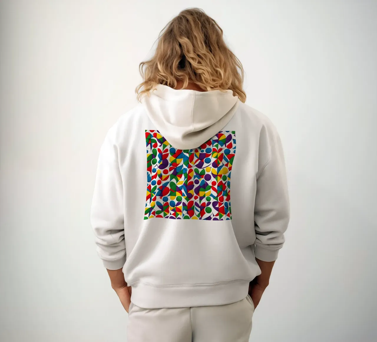 sharps design multicolore e bianco felpa con cappuccio da dinem