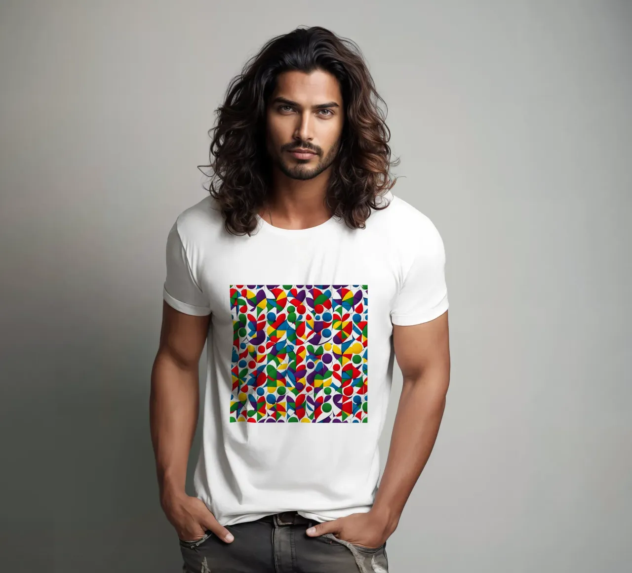 sharps design multicolore e bianco t-shirt da dinem