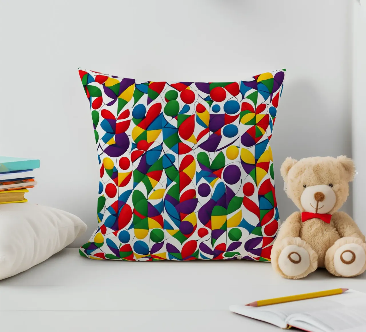 sharps design multicolore e bianco cuscino da dinem