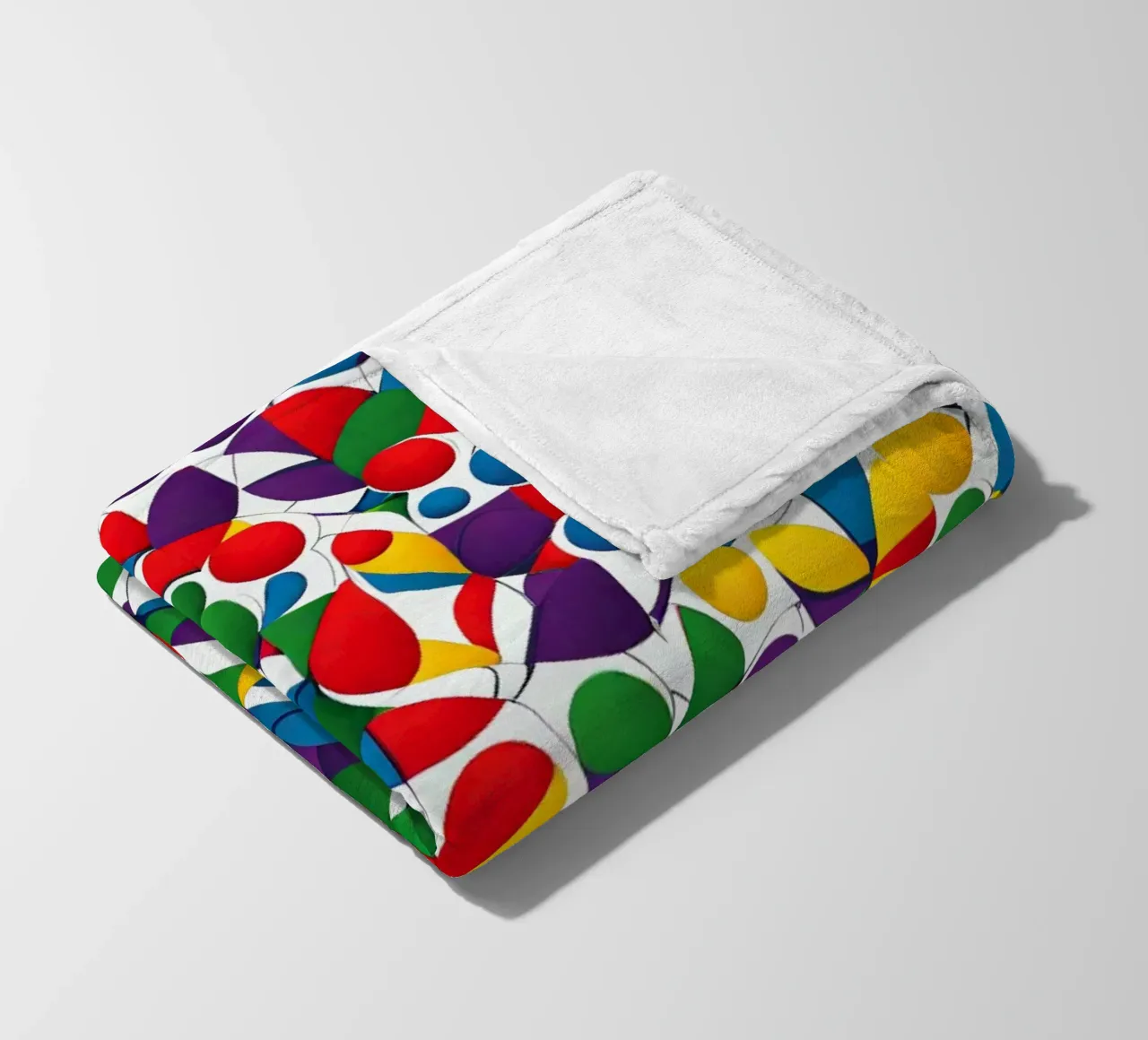 sharps design multicolore e bianco coperta in pile da dinem
