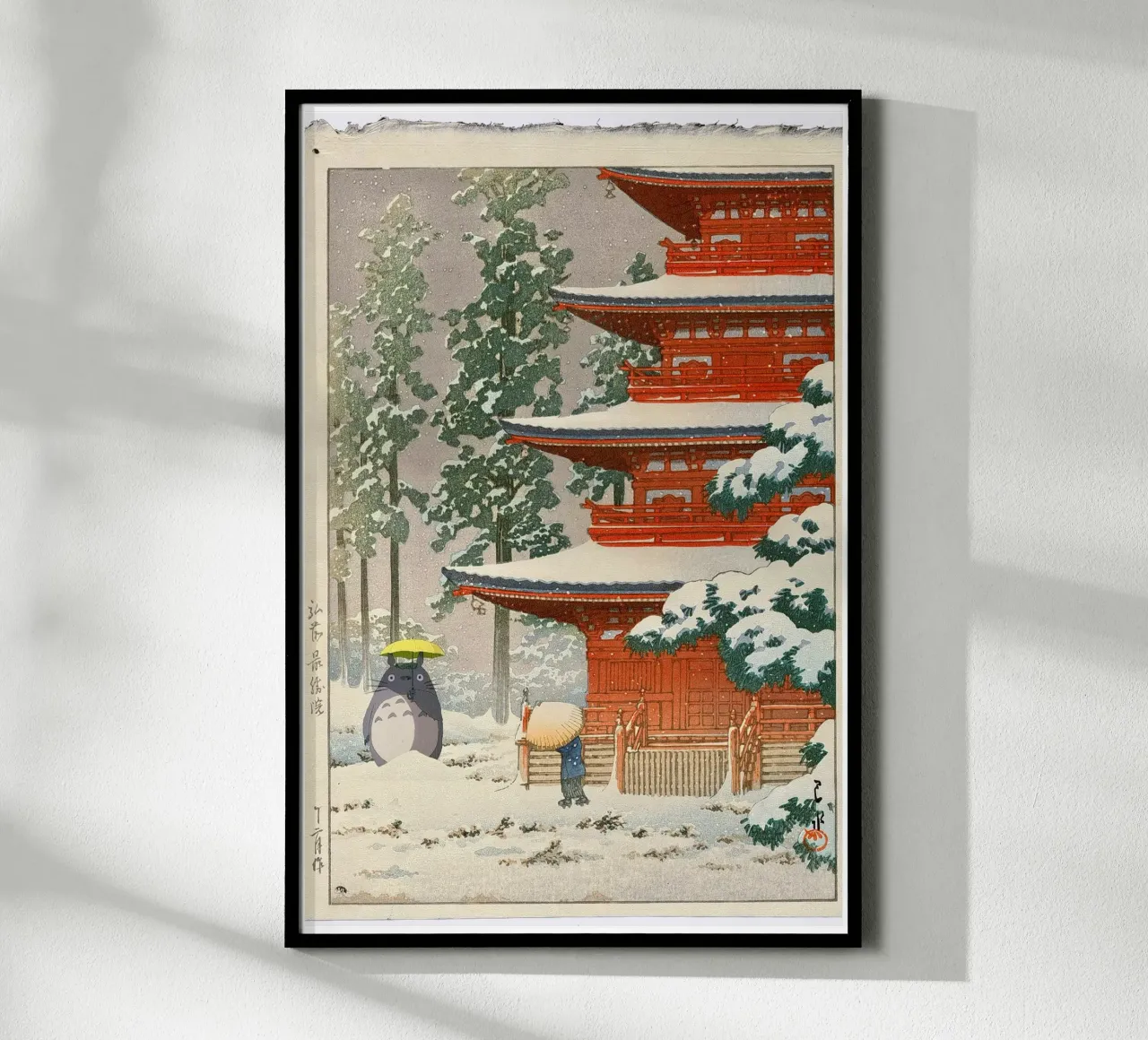 Totoro nella neve - Mashup di manga - Stampa giapponese poster da Mashtup