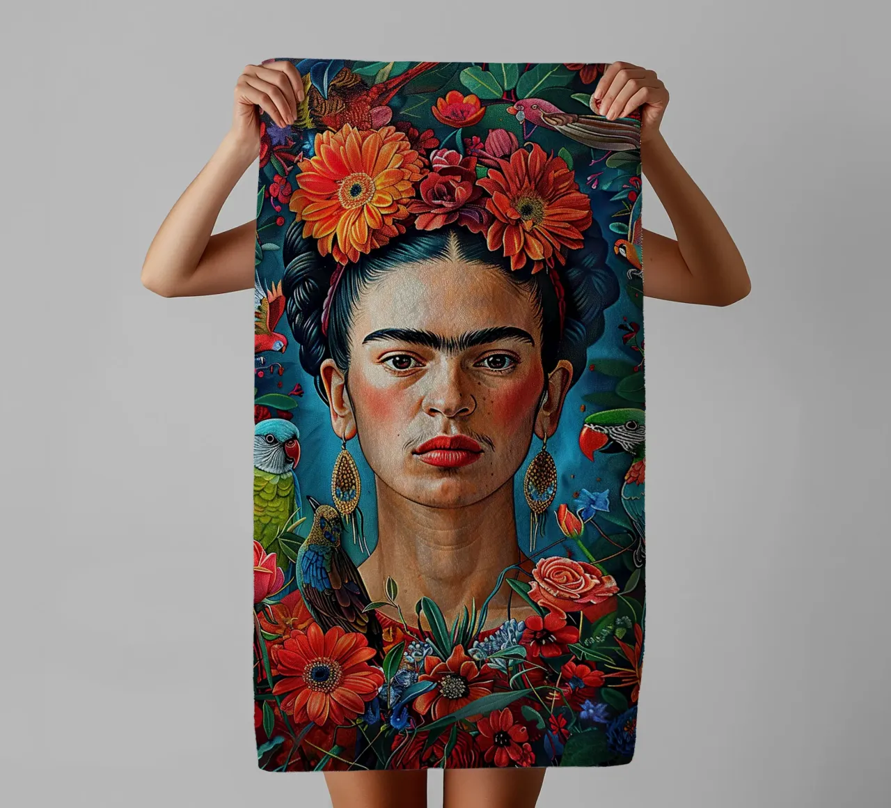 Frida Kahlo "Colors of Determination" asciugamano da bagno da Fantasias Florales