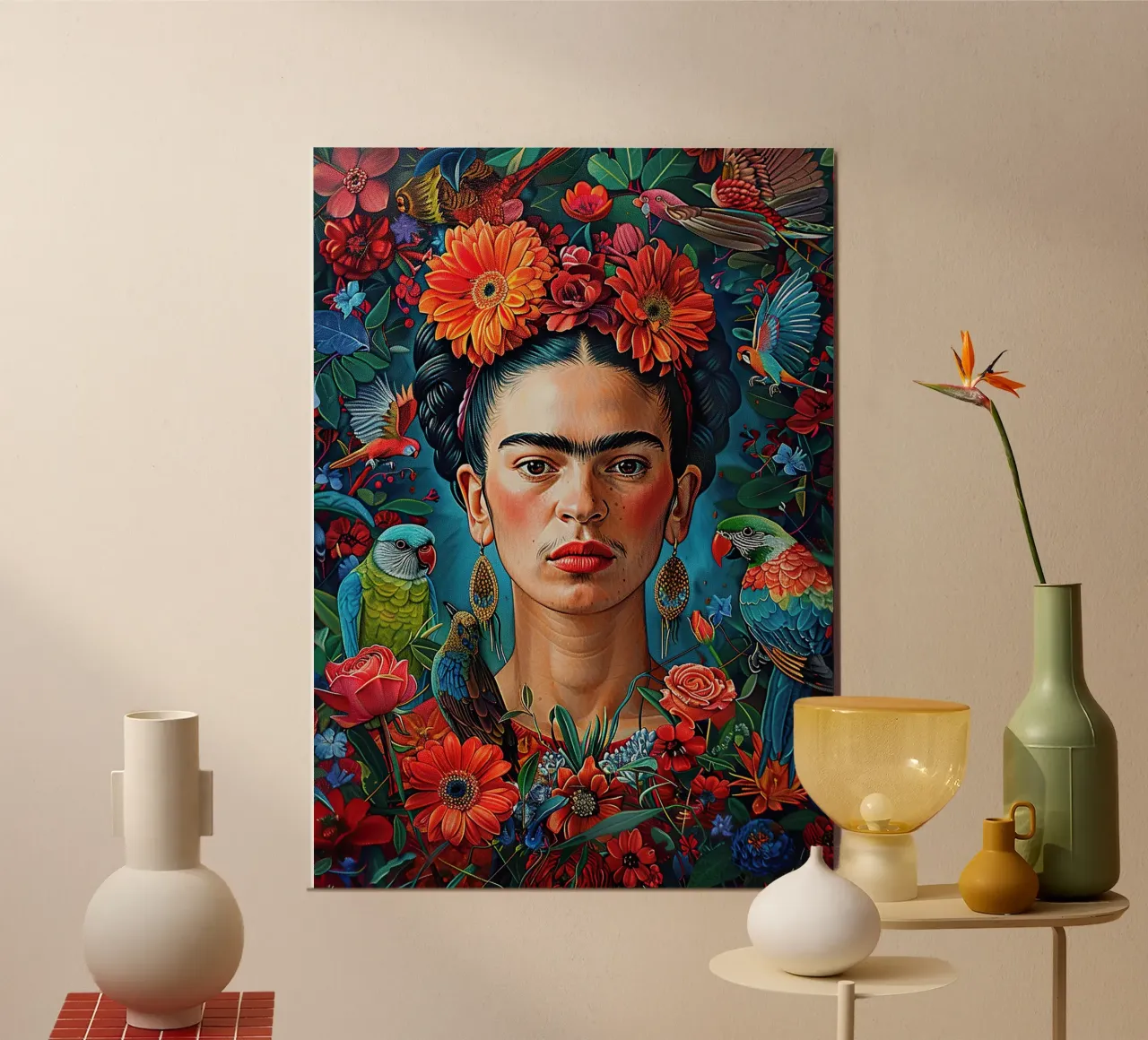 Frida Kahlo "Colors of Determination" alluminio dibond da Fantasias Florales
