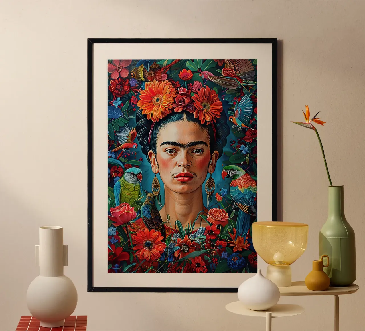 Frida Kahlo "Colors of Determination" carta hahnemühle da Fantasias Florales