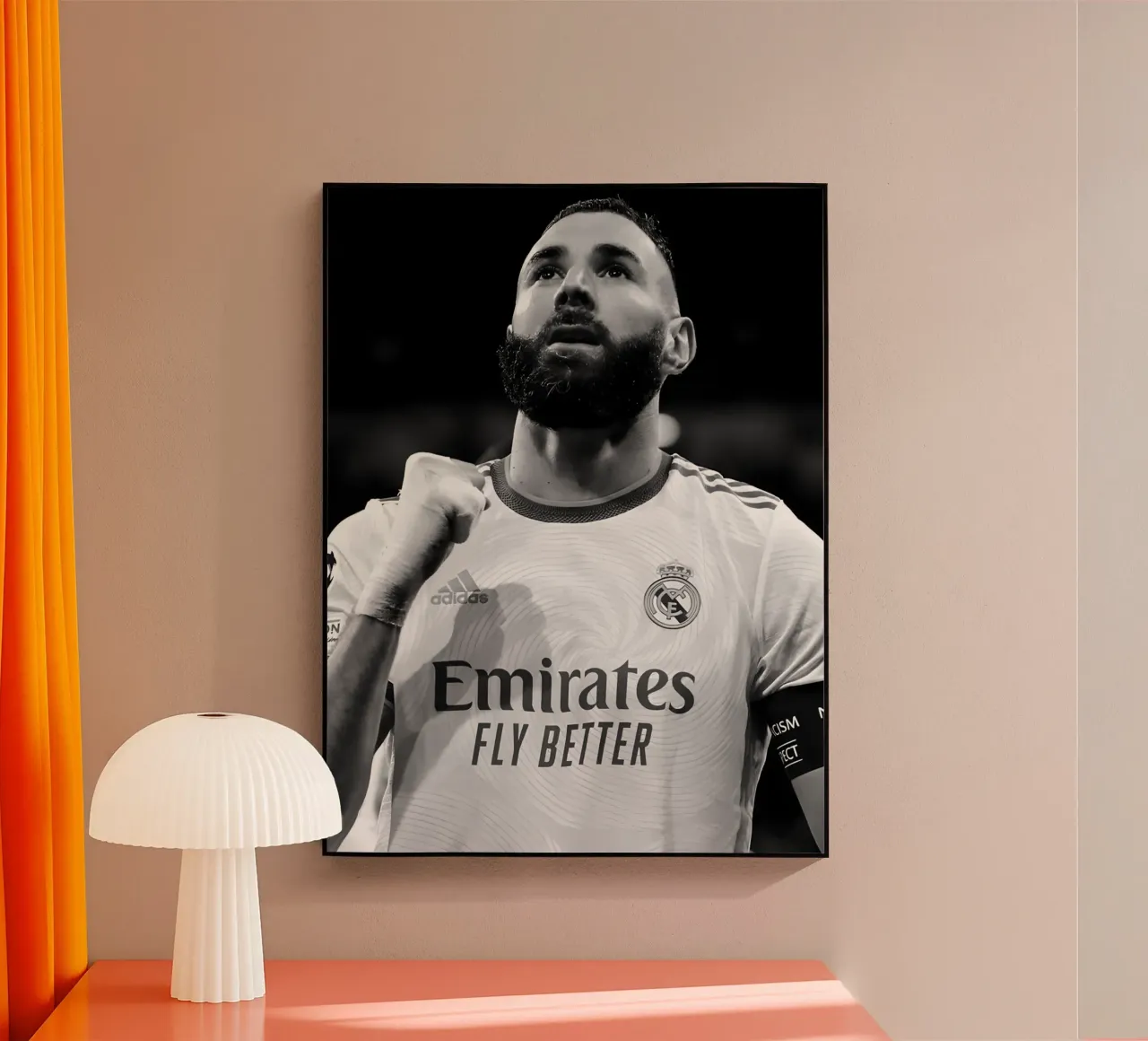Benzema RM plexiglass da Black White Poster