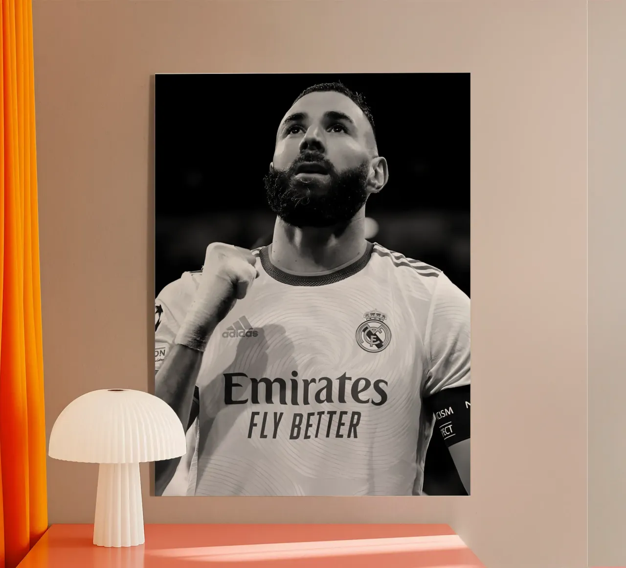 Benzema RM plexiglass da Black White Poster
