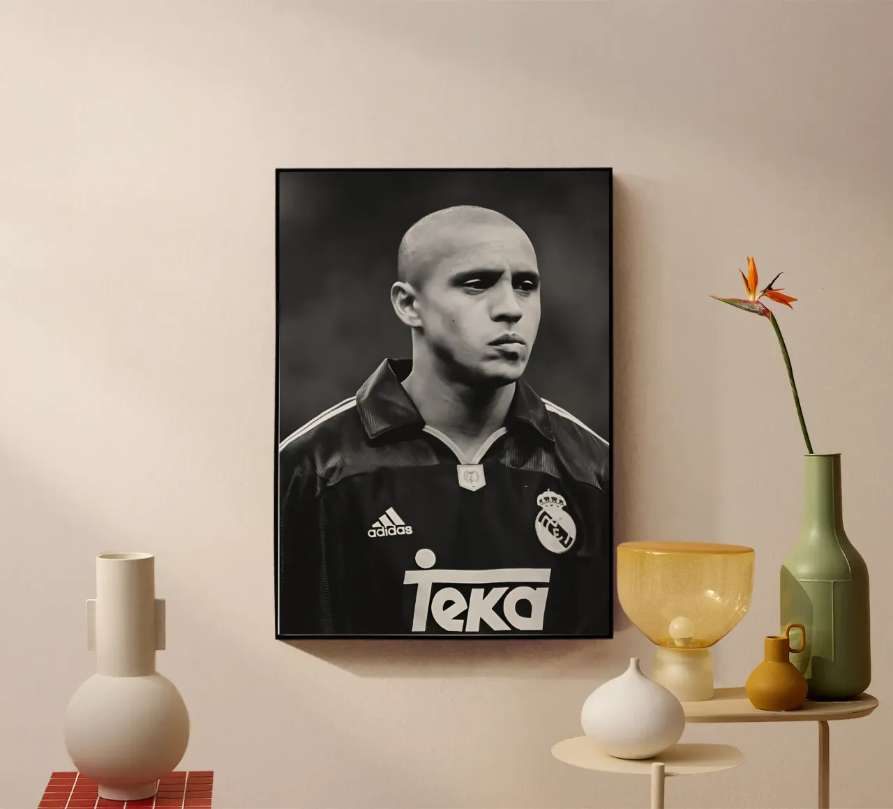 Roberto Carlos plexiglass da Black White Poster