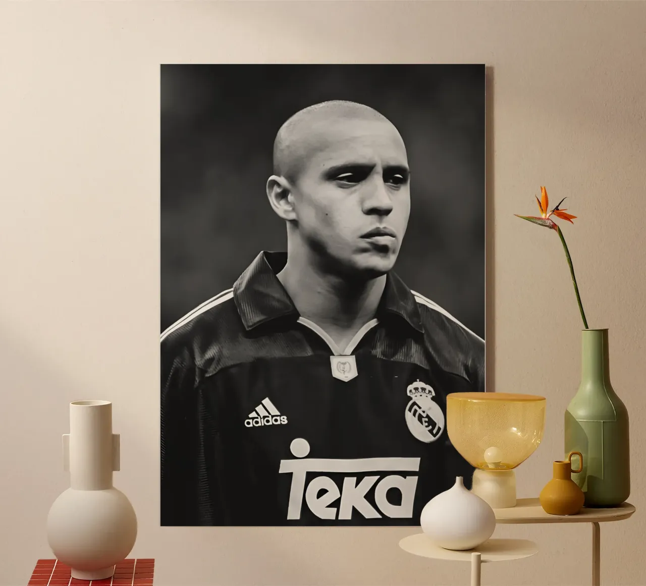 Roberto Carlos plexiglass da Black White Poster