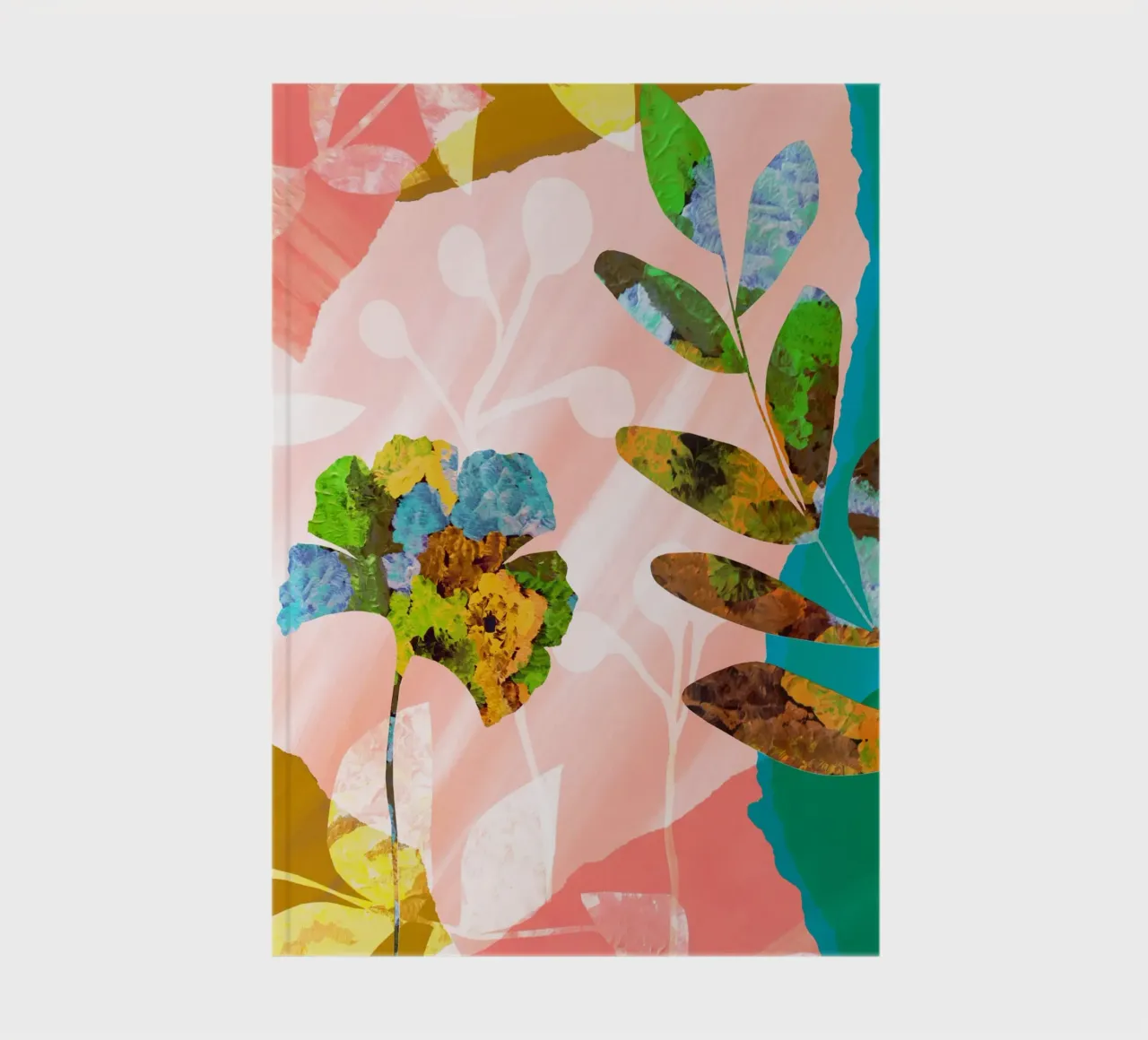 Impression d'art floral abstrait rose carnet de notes de Violets Print House