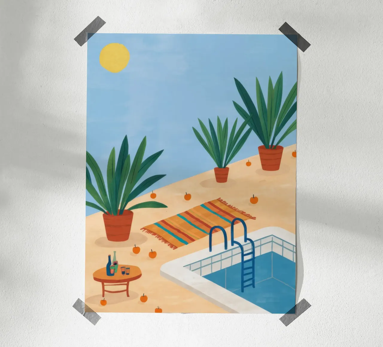 Tranquil Poolside Oasis poster by Sky Velour