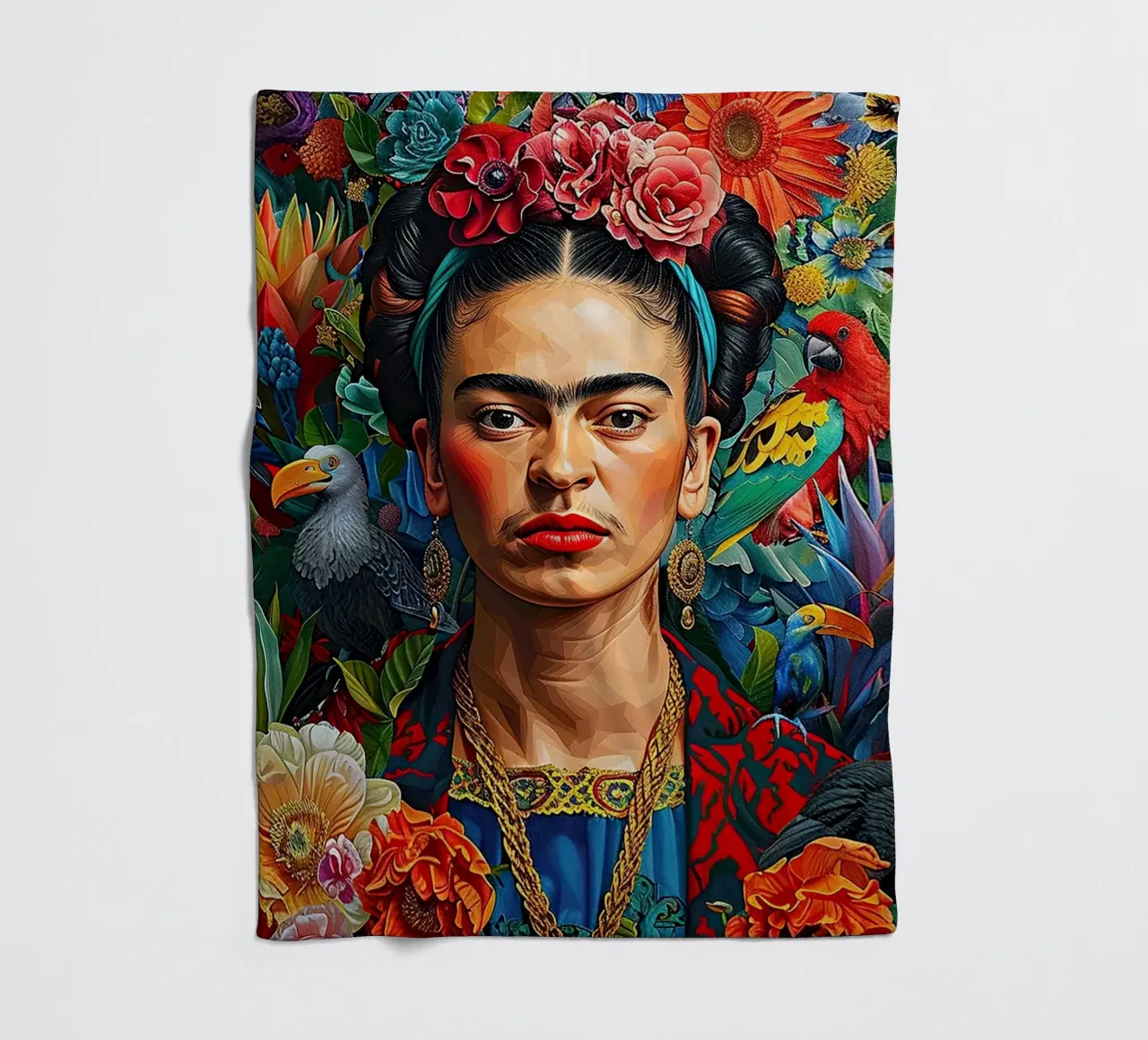 Frida Kahlo "Bold in Every Hue" coperta in pile da Fantasias Florales