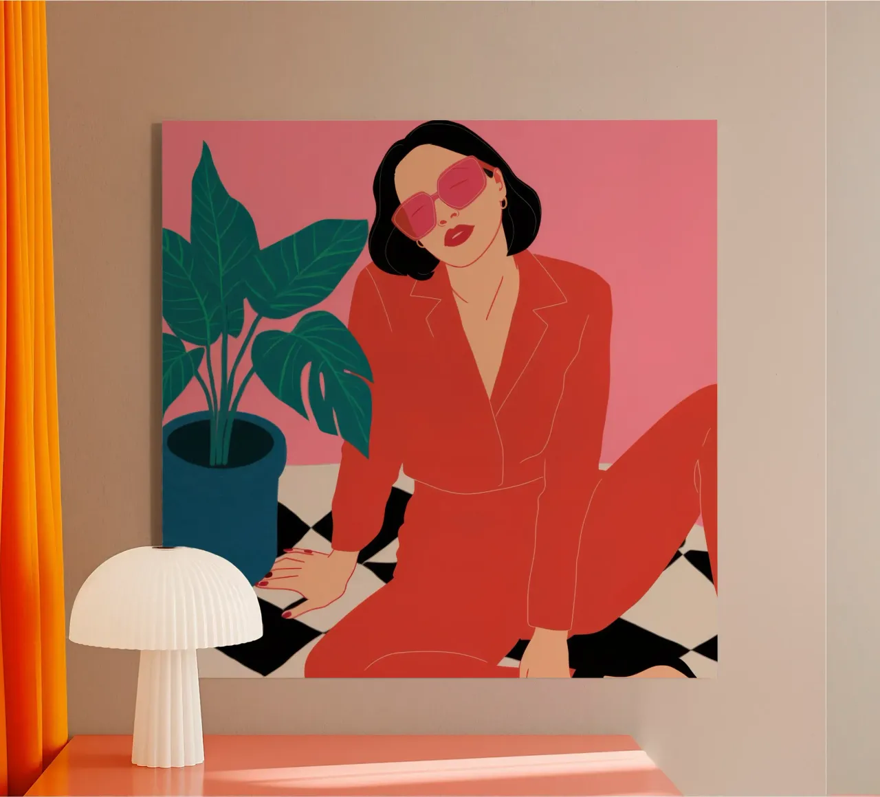 Tuta rossa chic plexiglass da Sky Velour