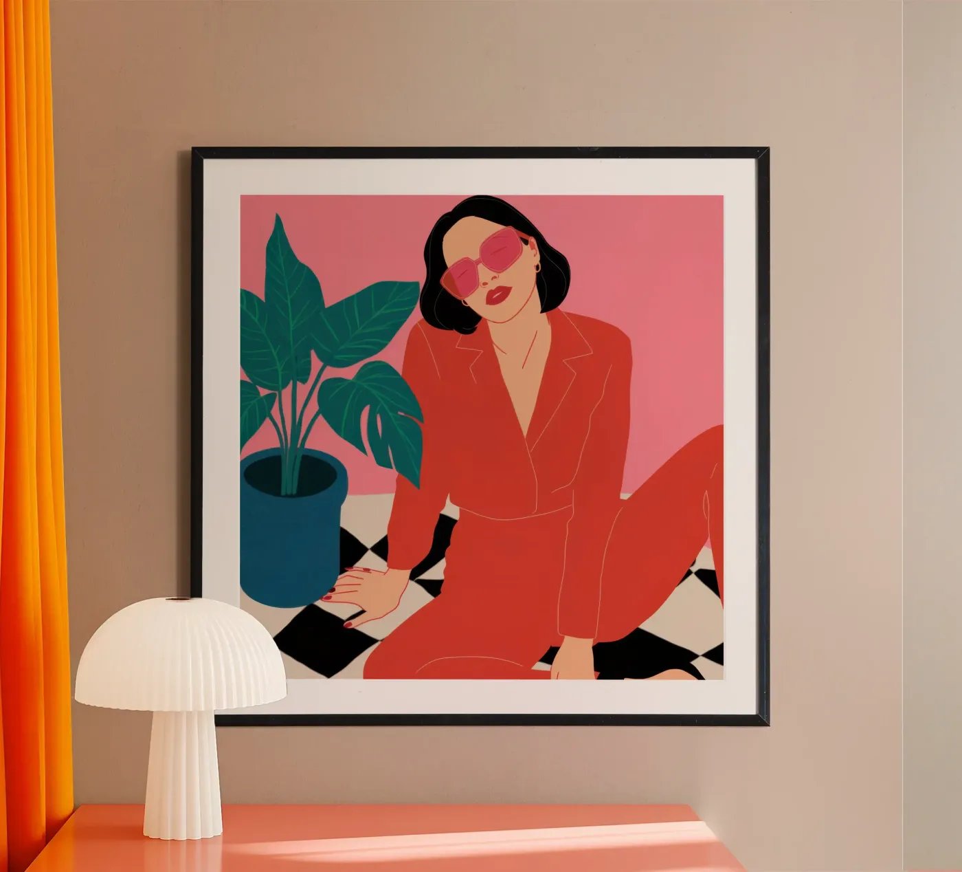 Tuta rossa chic poster da Sky Velour