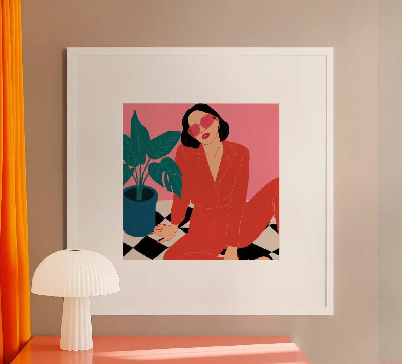 Tuta rossa chic poster da Sky Velour