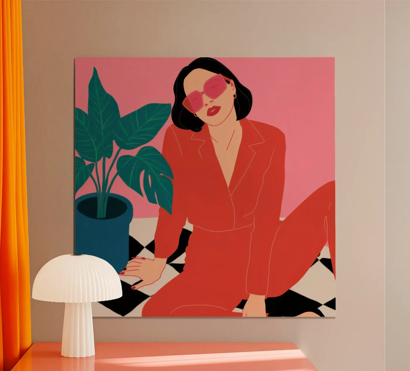 Tuta rossa chic poster da Sky Velour