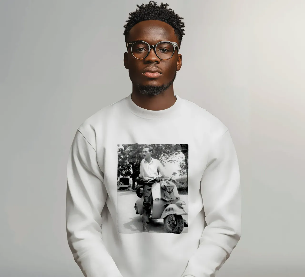 Paul Newman in Vespa (1960) felpa da BLACK WITH WHITE