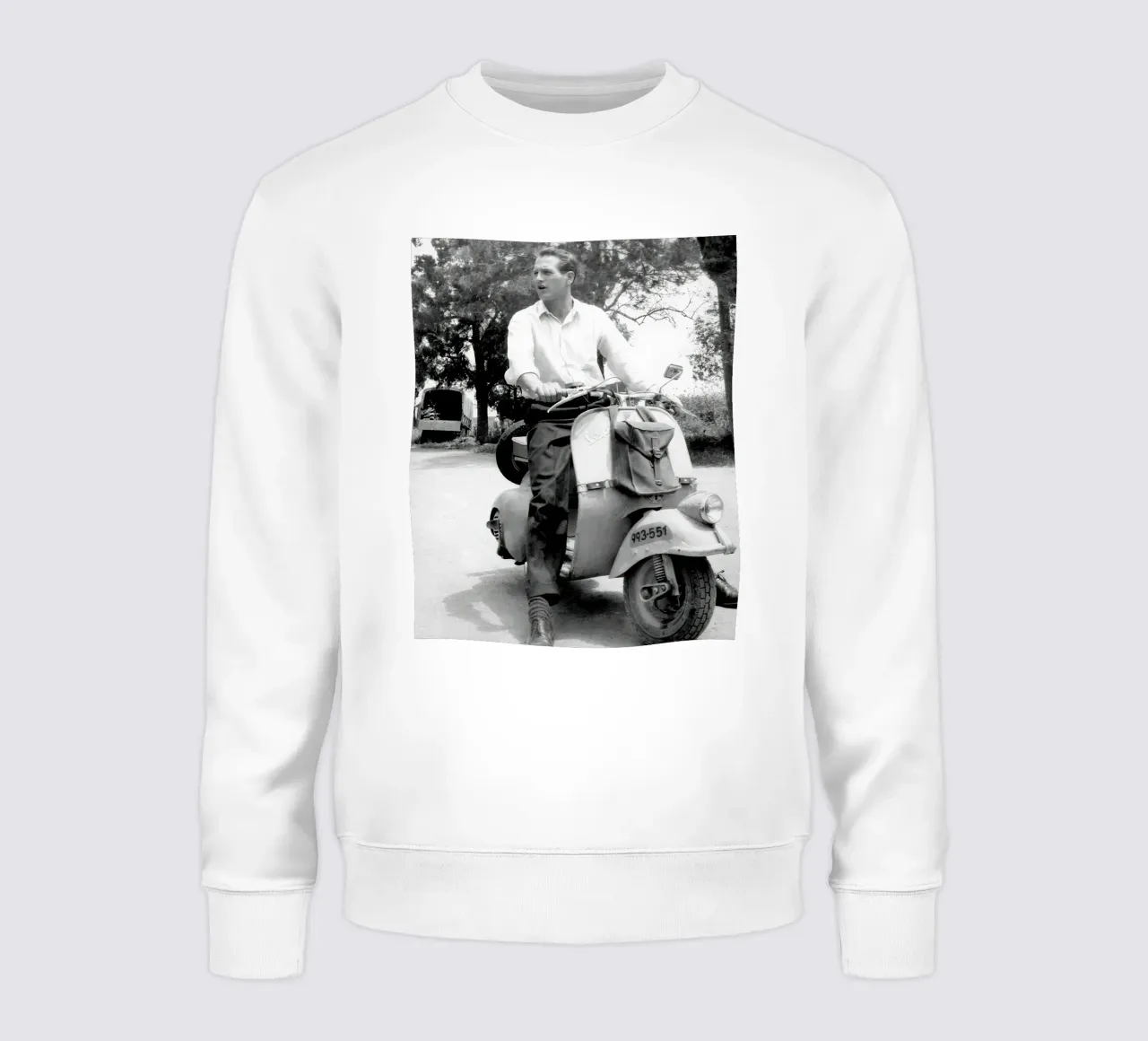 Paul Newman in Vespa (1960) felpa da BLACK WITH WHITE