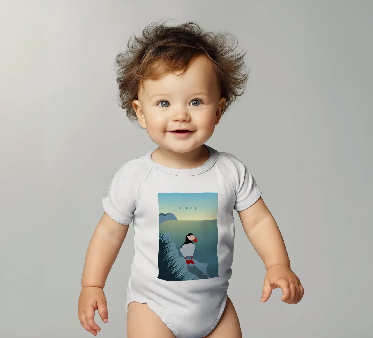 Puffin body neonato maniche corte da minimalist designs