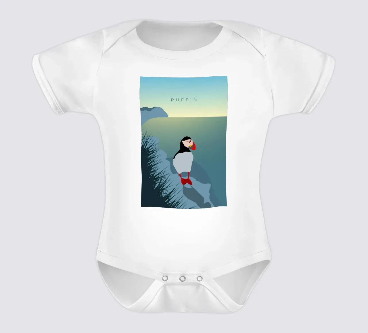 Puffin body neonato maniche corte da minimalist designs