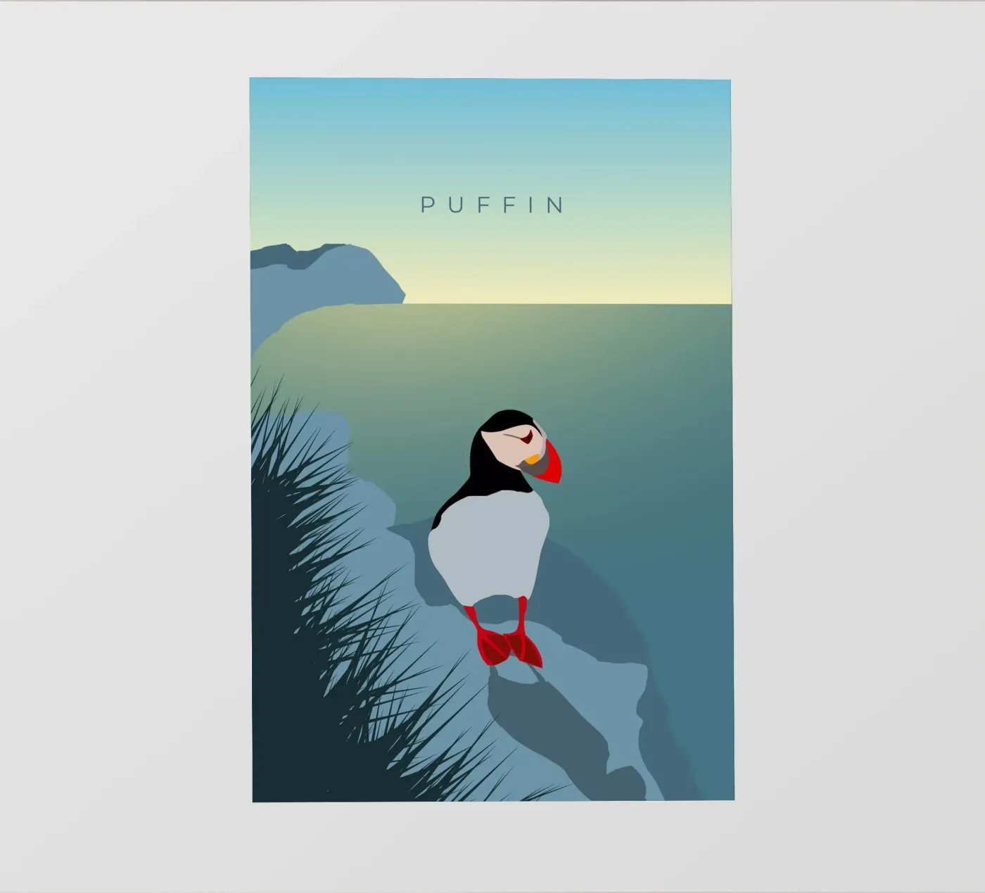 Puffin fotobehang van minimalist designs